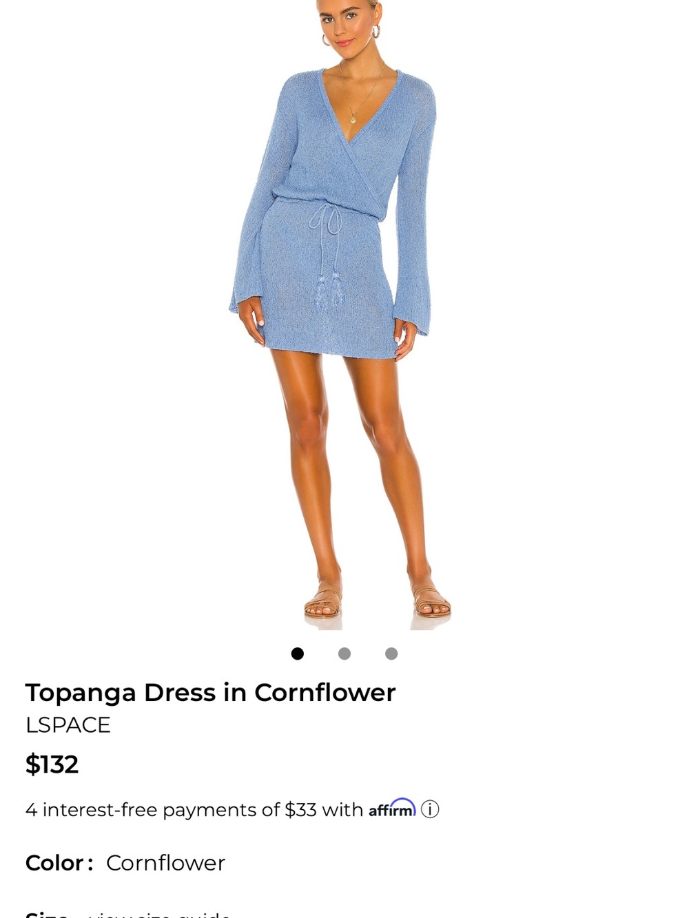 l*space Cornflower Blue Wrap Mini Dress - Picture 3 of 6